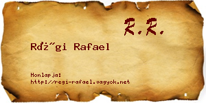 Régi Rafael névjegykártya